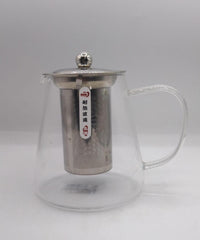 PLAIN GLASS KETTLE WITH STEEL LID