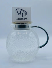 PREMIUM GLASS KETTLE WITH COLORED SHAPE HANDLE AND STEEL LID