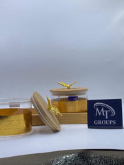 🦋 2 PCS Square Jars with Half Golden Layers & Butterfly Cap