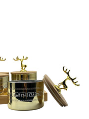 🦌 4 PCS Round Jars with Golden Print & Markhor Cap 🦌